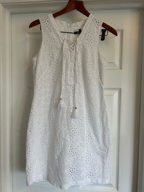 White House Black Market White Eyelet Lace Dress